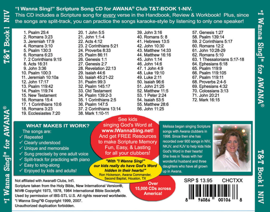 Grade 3 NKJV "I Wanna Sing!" Scripture Songs CD