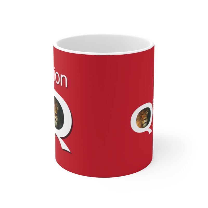 5:5 Lion Mug with Cross - Red  - Ceramic Mugs (11oz15oz20oz) - Image 2