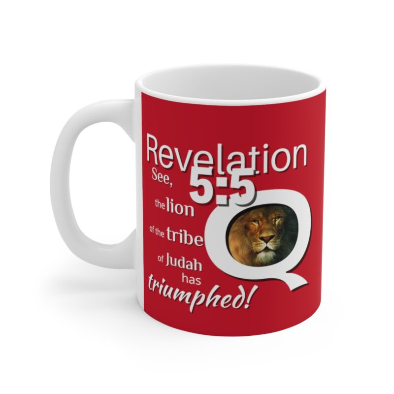 5:5 Lion Mug with Cross - Red  - Ceramic Mugs (11oz15oz20oz) - Image 3
