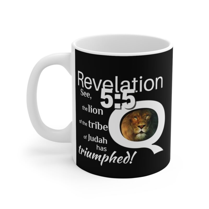 5:5 Lion Mug with Cross - Black - Ceramic Mugs (11oz15oz20oz)