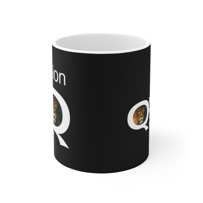 5:5 Lion Mug with Cross - Black - Ceramic Mugs (11oz15oz20oz) - Image 2