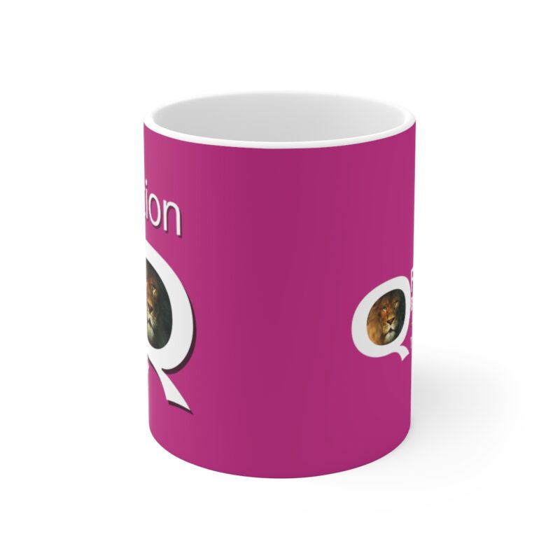 5:5 Lion Mug with Cross - Fuschia - Ceramic Mugs (11oz15oz20oz) - Image 2