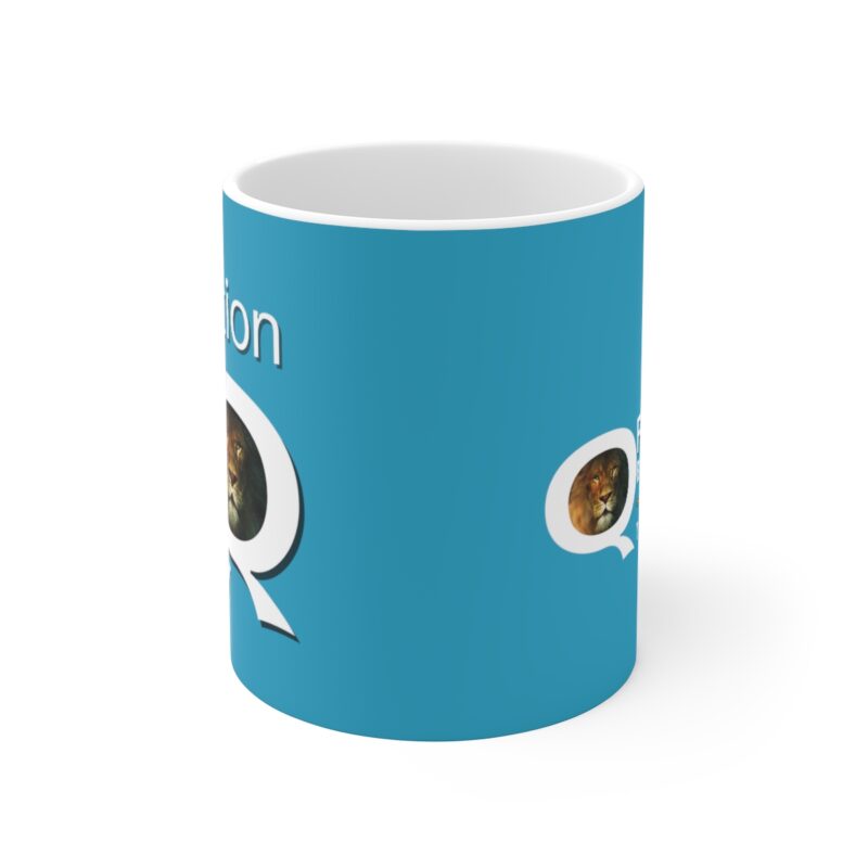 5:5 Lion Mug with Cross - Turquoise - Ceramic Mugs (11oz15oz20oz) - Image 2
