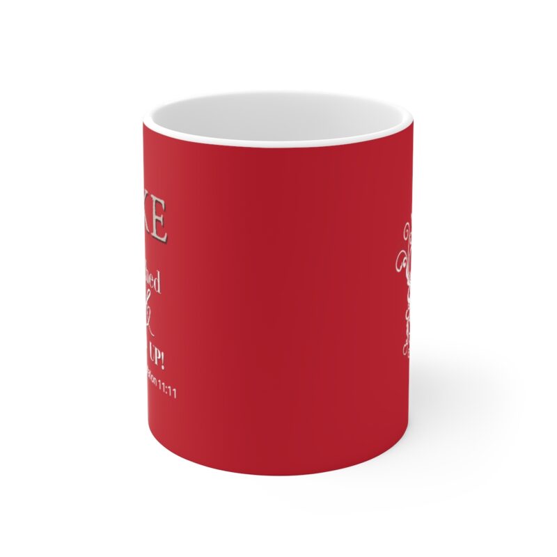 Awake Mug with Cross - Red Ceramic Mugs (11oz15oz20oz) - Image 2