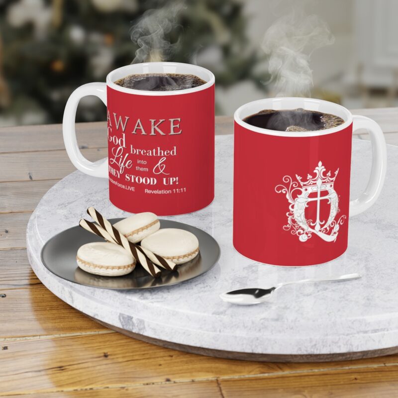 Awake Mug with Cross - Red Ceramic Mugs (11oz15oz20oz) - Image 4