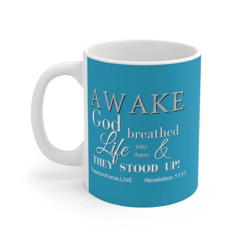 Awake Mug with Cross - Turquoise - Ceramic Mugs (11oz15oz20oz)