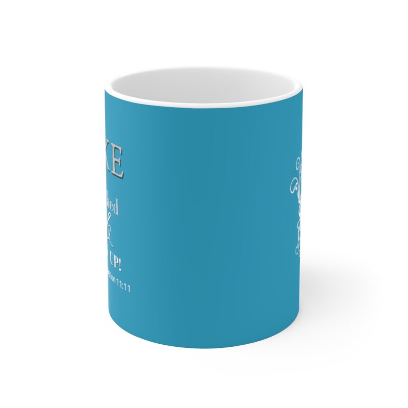 Awake Mug with Cross - Turquoise - Ceramic Mugs (11oz15oz20oz) - Image 2