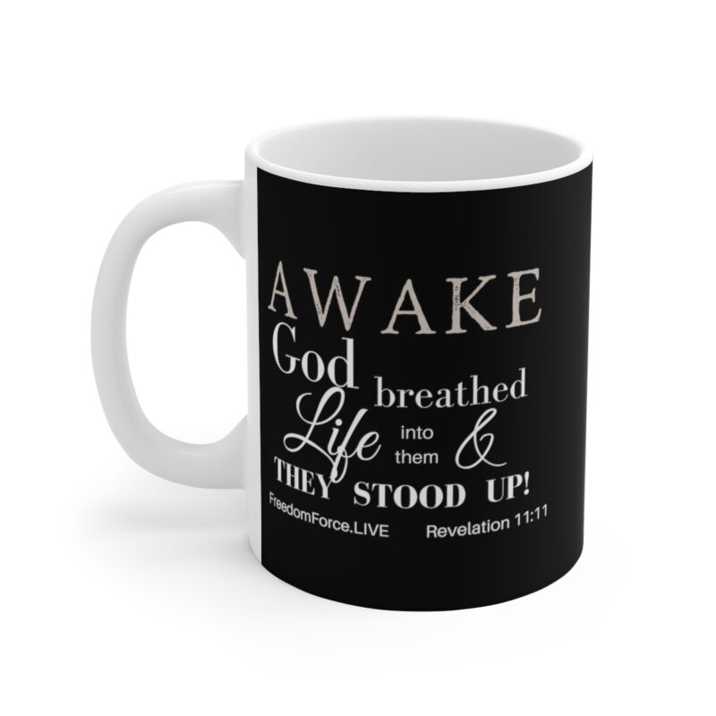 Awake Mug with Cross - Black - Ceramic Mugs (11oz15oz20oz)