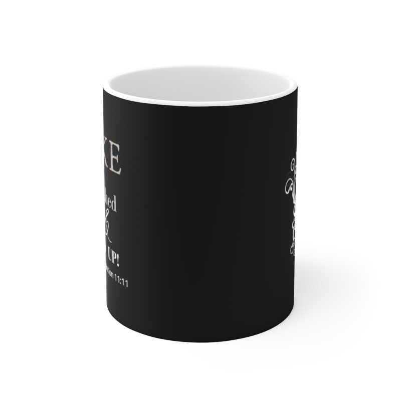Awake Mug with Cross - Black - Ceramic Mugs (11oz15oz20oz) - Image 2