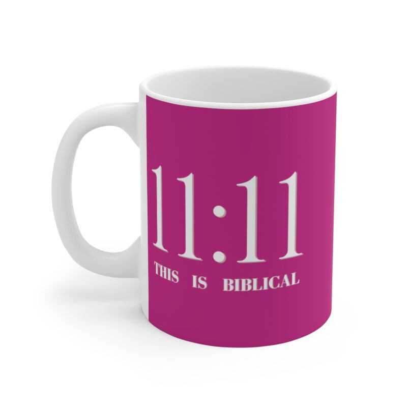 Revelation 11:11 with Cross - Fuschia  - Ceramic Mugs (11oz15oz20oz) - Image 12