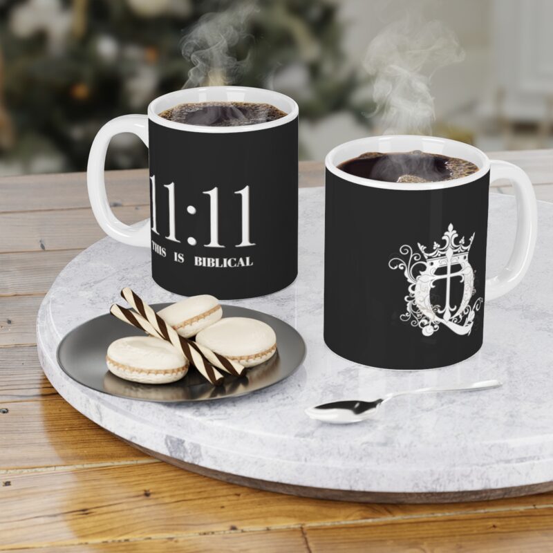Revelation 11:11 with Cross - Black - Ceramic Mugs (11oz15oz20oz)