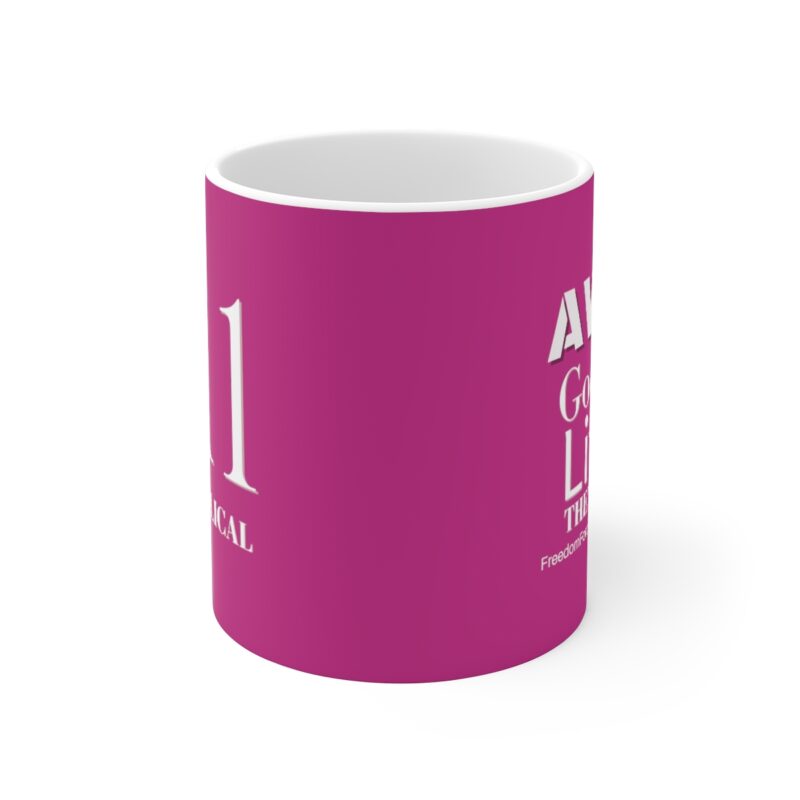 Awake 11:11 Mug with Cross - Fuschia - Ceramic Mugs (11oz15oz20oz) - Image 11