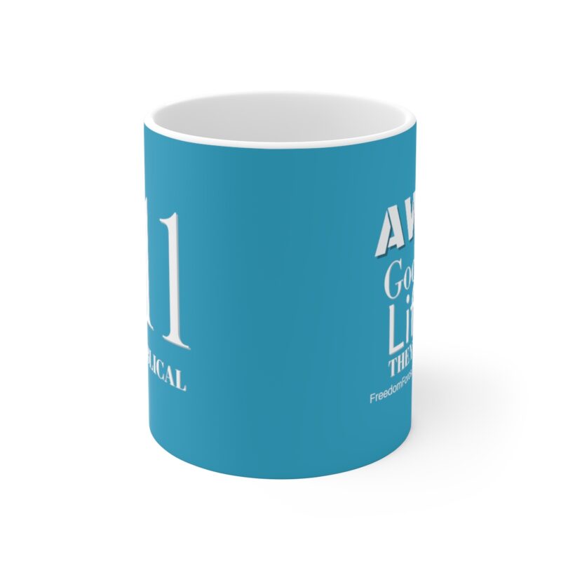 Awake 11:11 Mug with Cross - Turquoise - Ceramic Mugs (11oz15oz20oz) - Image 2