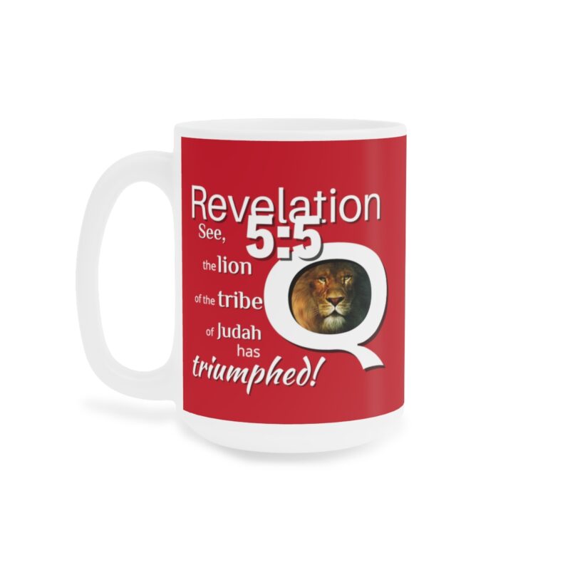 5:5 Lion Mug with Cross - Red  - Ceramic Mugs (11oz15oz20oz) - Image 6