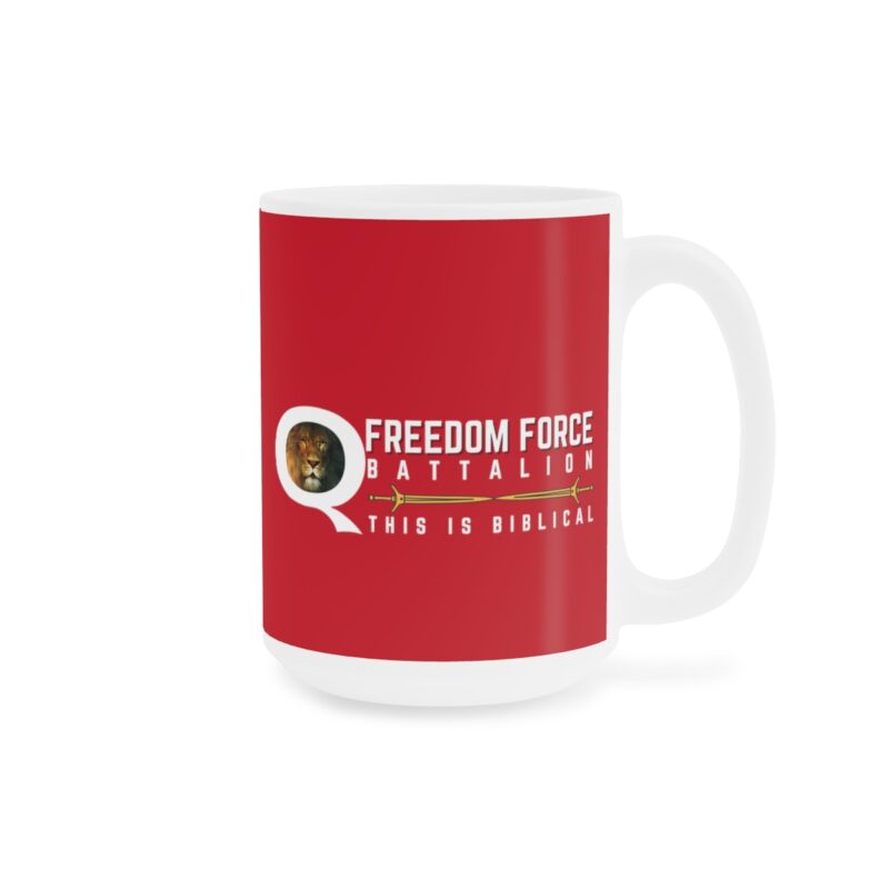 5:5 Lion Mug with Cross - Red  - Ceramic Mugs (11oz15oz20oz) - Image 7