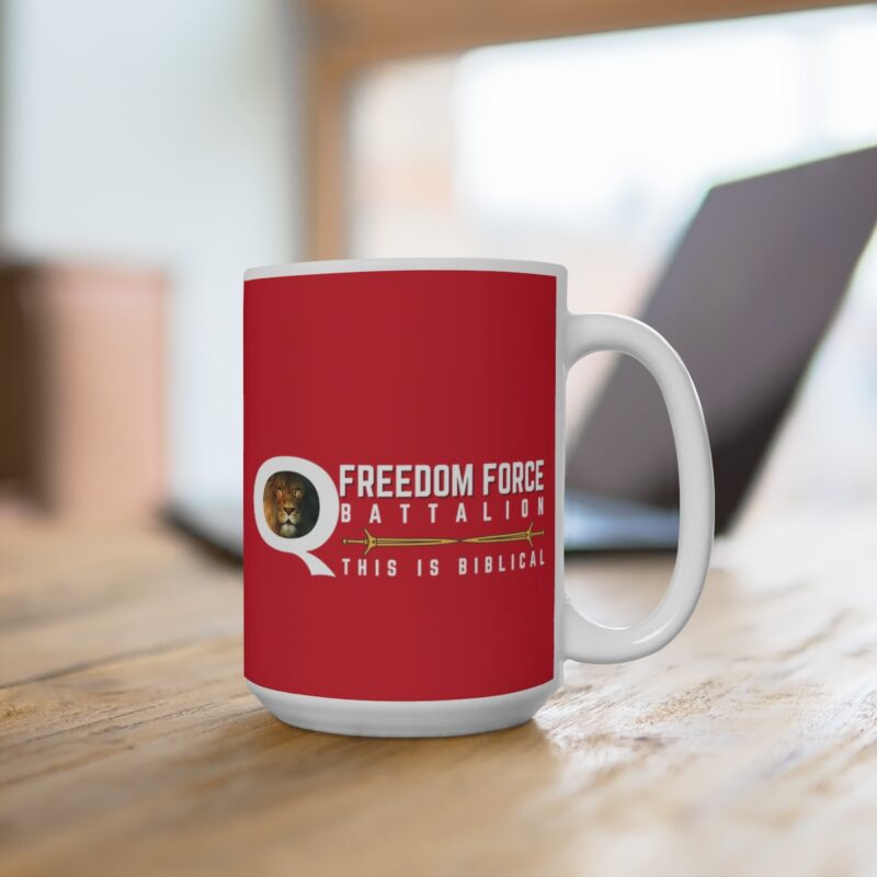 5:5 Lion Mug with Cross - Red  - Ceramic Mugs (11oz15oz20oz) - Image 9