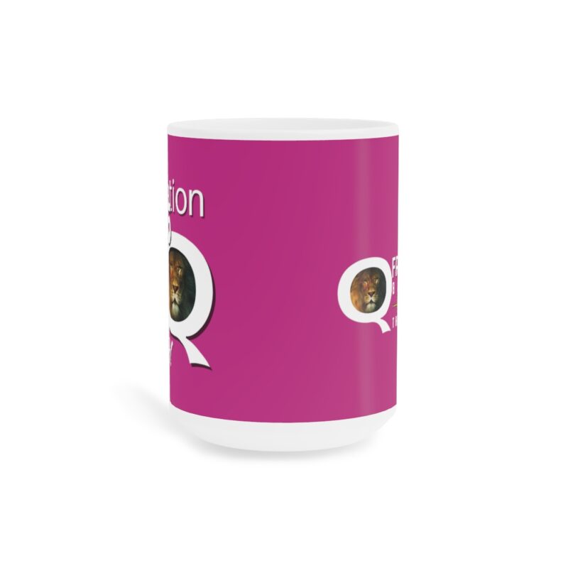 5:5 Lion Mug with Cross - Fuschia - Ceramic Mugs (11oz15oz20oz) - Image 5