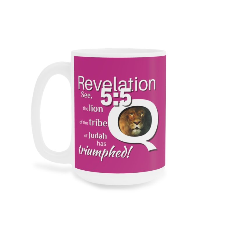 5:5 Lion Mug with Cross - Fuschia - Ceramic Mugs (11oz15oz20oz) - Image 6