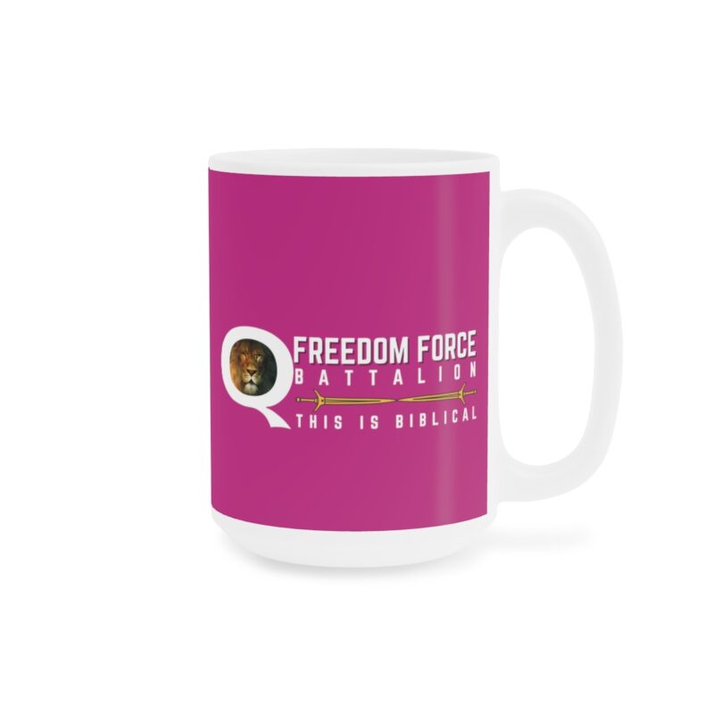 5:5 Lion Mug with Cross - Fuschia - Ceramic Mugs (11oz15oz20oz) - Image 7