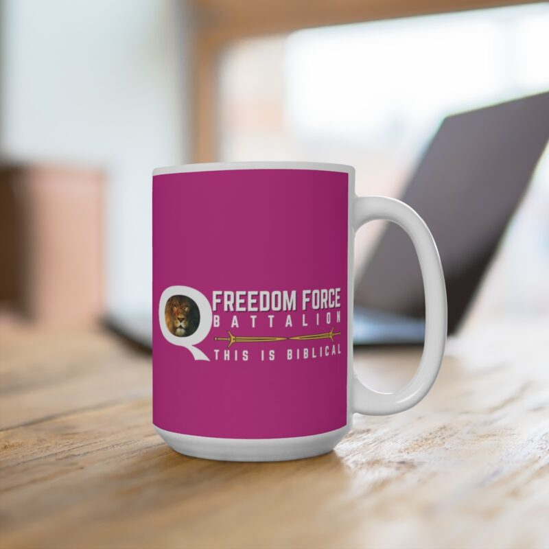 5:5 Lion Mug with Cross - Fuschia - Ceramic Mugs (11oz15oz20oz) - Image 9