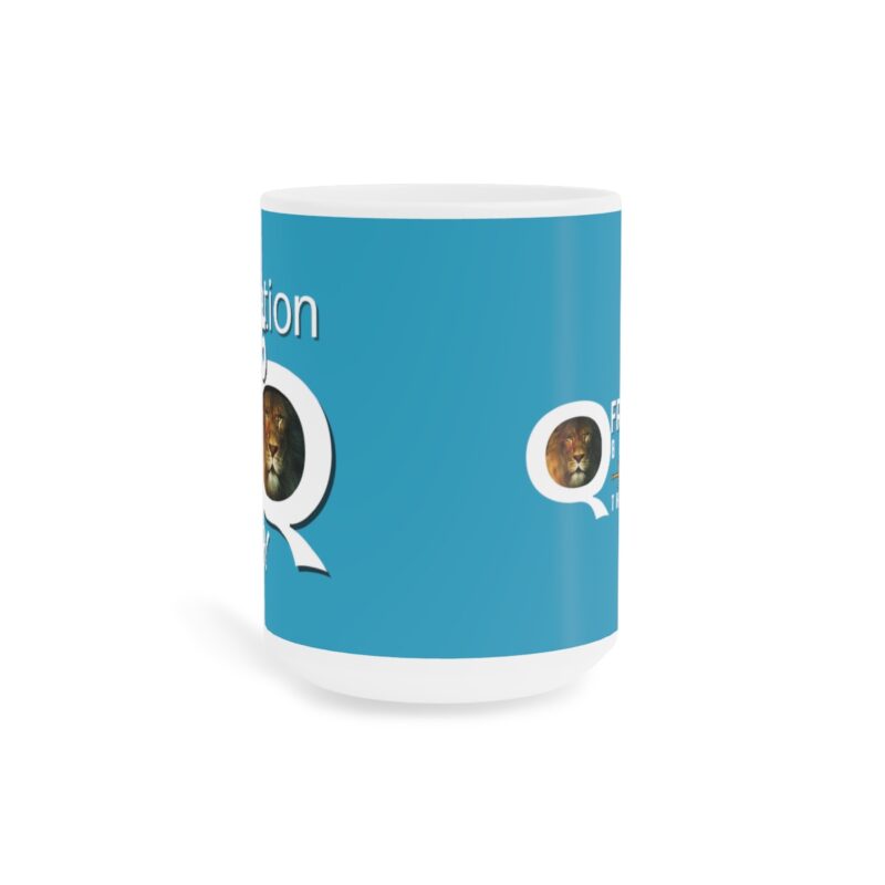 5:5 Lion Mug with Cross - Turquoise - Ceramic Mugs (11oz15oz20oz) - Image 5