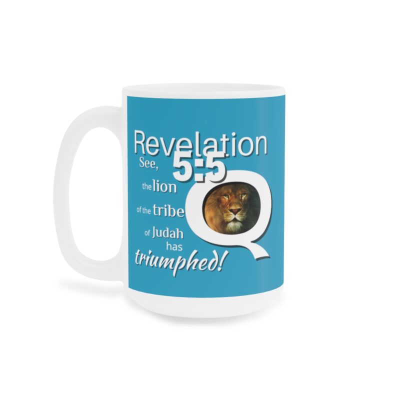 5:5 Lion Mug with Cross - Turquoise - Ceramic Mugs (11oz15oz20oz) - Image 6