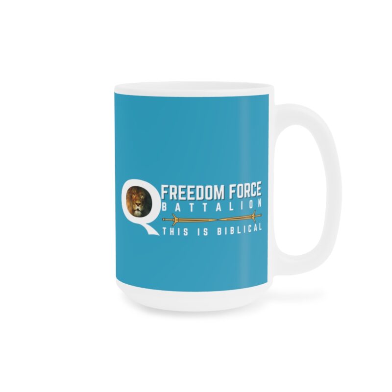 5:5 Lion Mug with Cross - Turquoise - Ceramic Mugs (11oz15oz20oz) - Image 7