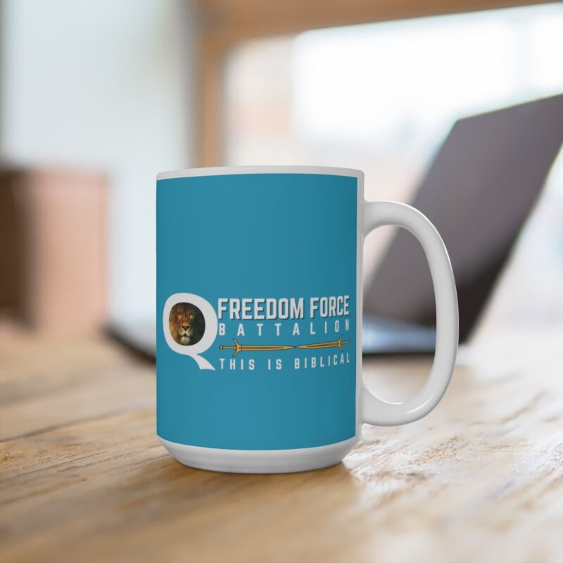 5:5 Lion Mug with Cross - Turquoise - Ceramic Mugs (11oz15oz20oz) - Image 9