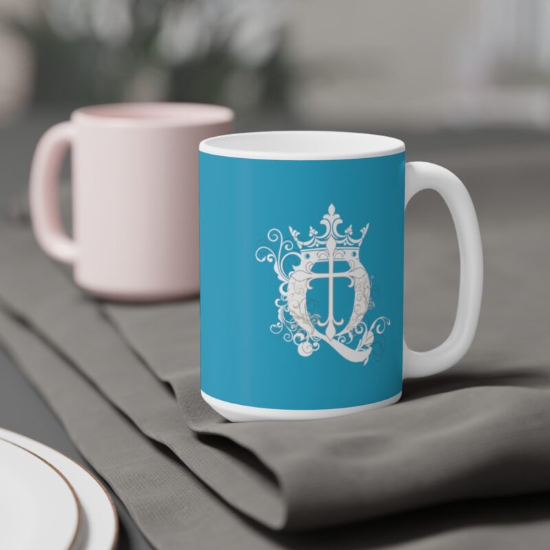 Awake Mug with Cross - Turquoise - Ceramic Mugs (11oz15oz20oz) - Image 8