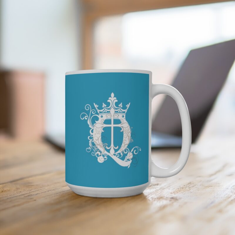 Awake Mug with Cross - Turquoise - Ceramic Mugs (11oz15oz20oz) - Image 9