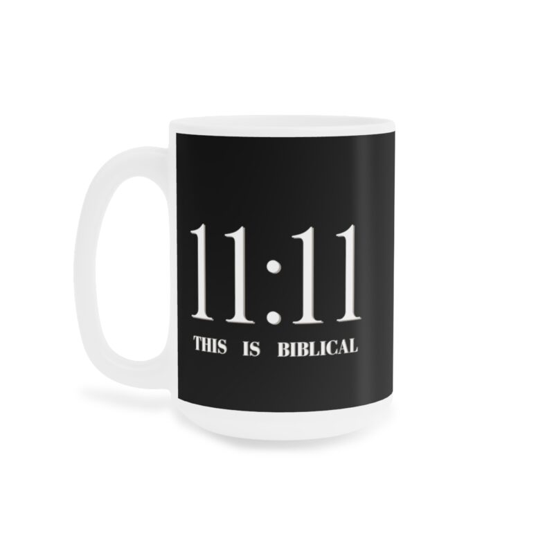 Revelation 11:11 with Cross - Black - Ceramic Mugs (11oz15oz20oz) - Image 6