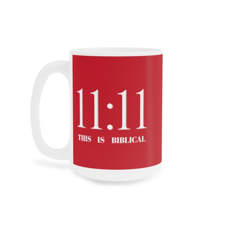 Revelation 11:11 with Cross - Red - Ceramic Mugs (11oz15oz20oz) - Image 7