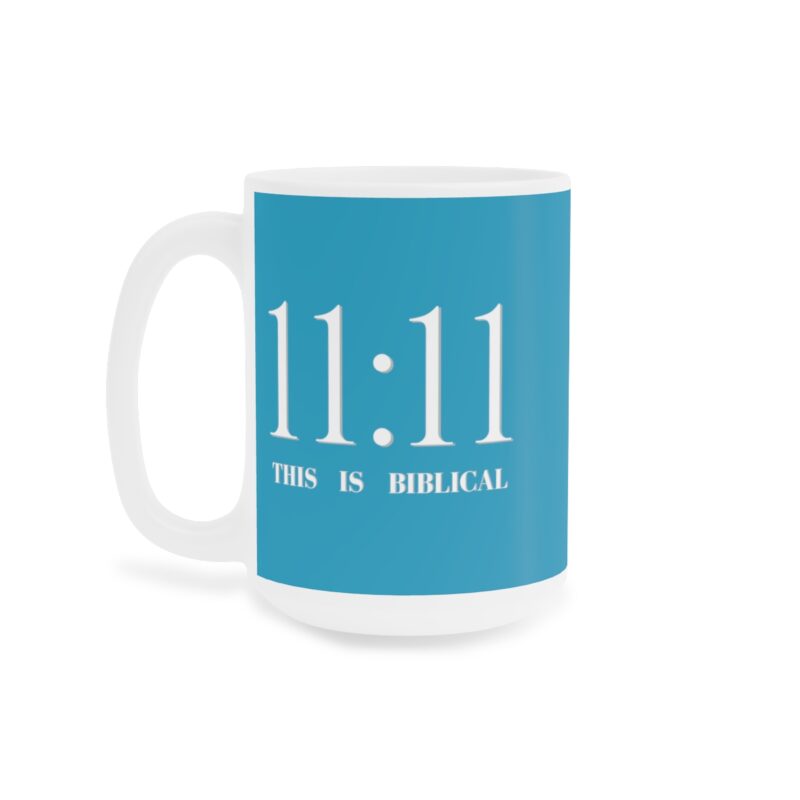 Revelation 11:11 with Cross - Turquoise - Ceramic Mugs (11oz15oz20oz) - Image 7