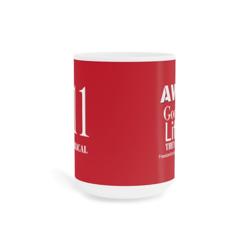 Awake 11:11 Mug with Cross - Red - Ceramic Mugs (11oz15oz20oz) - Image 6