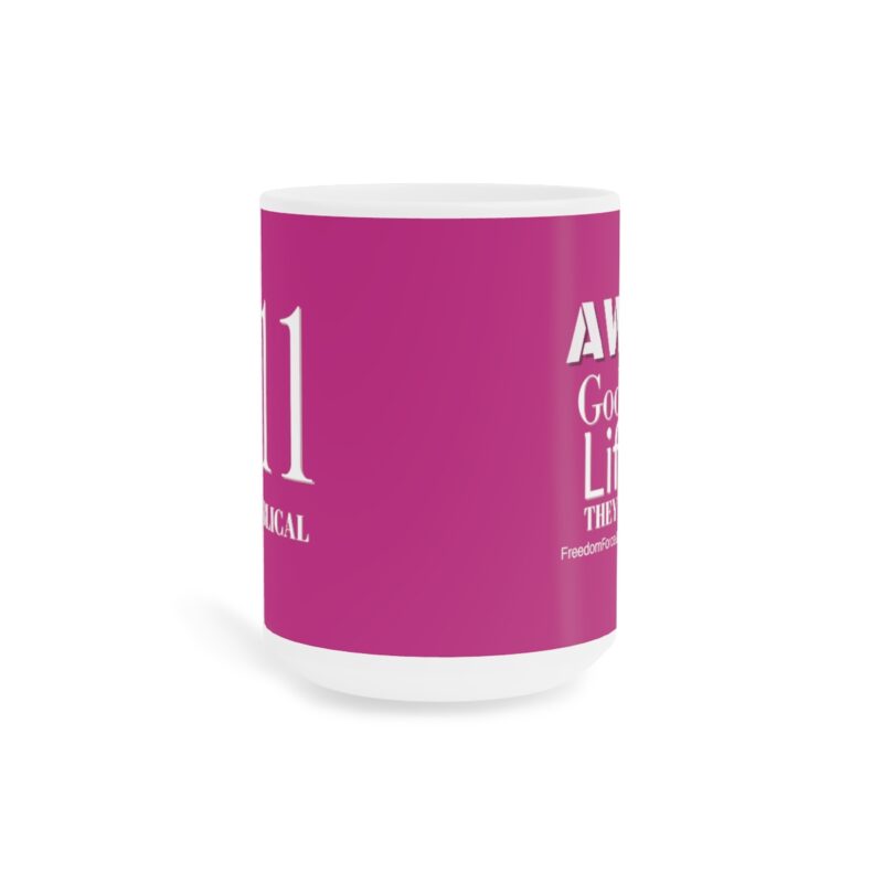 Awake 11:11 Mug with Cross - Fuschia - Ceramic Mugs (11oz15oz20oz) - Image 6
