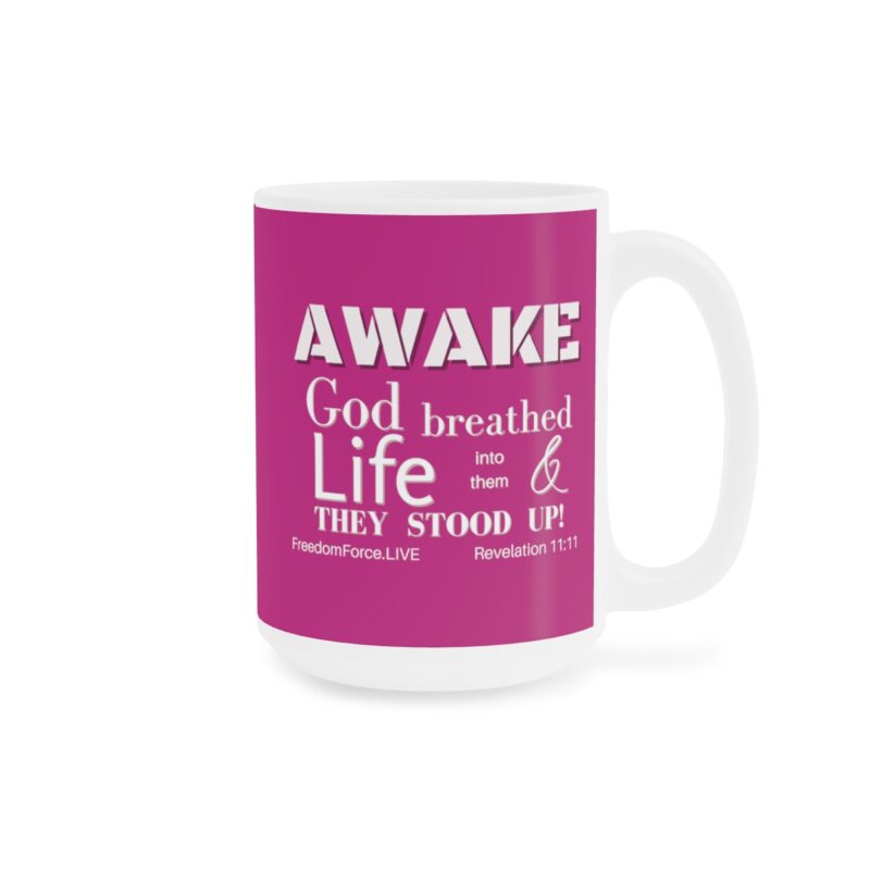 Awake 11:11 Mug with Cross - Fuschia - Ceramic Mugs (11oz15oz20oz) - Image 8