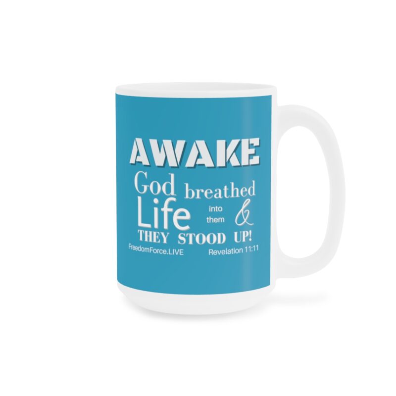 Awake 11:11 Mug with Cross - Turquoise - Ceramic Mugs (11oz15oz20oz) - Image 7