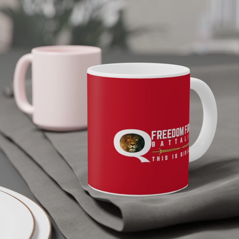 5:5 Lion Mug with Cross - Red  - Ceramic Mugs (11oz15oz20oz) - Image 13