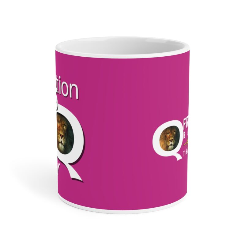 5:5 Lion Mug with Cross - Fuschia - Ceramic Mugs (11oz15oz20oz) - Image 10