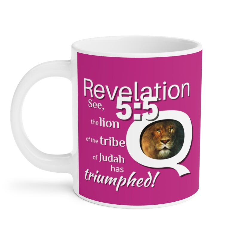 5:5 Lion Mug with Cross - Fuschia - Ceramic Mugs (11oz15oz20oz) - Image 11