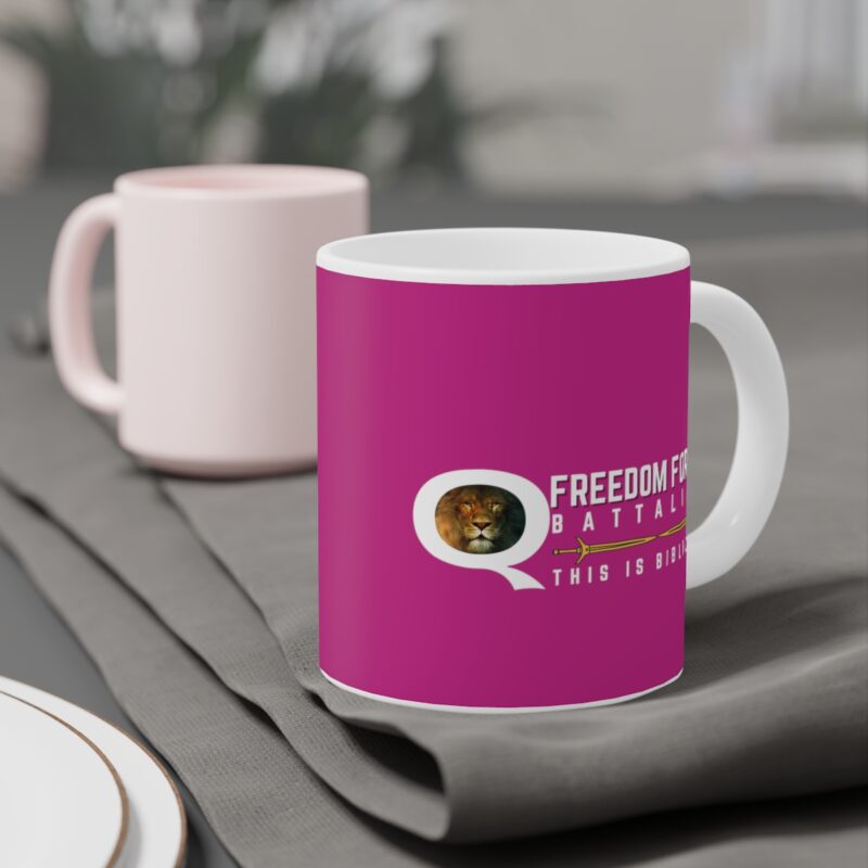 5:5 Lion Mug with Cross - Fuschia - Ceramic Mugs (11oz15oz20oz) - Image 13