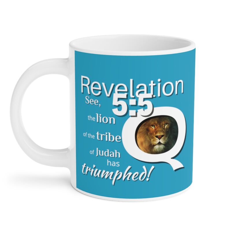 5:5 Lion Mug with Cross - Turquoise - Ceramic Mugs (11oz15oz20oz) - Image 11