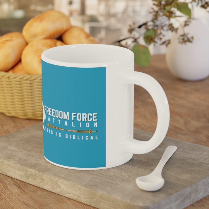 5:5 Lion Mug with Cross - Turquoise - Ceramic Mugs (11oz15oz20oz) - Image 14
