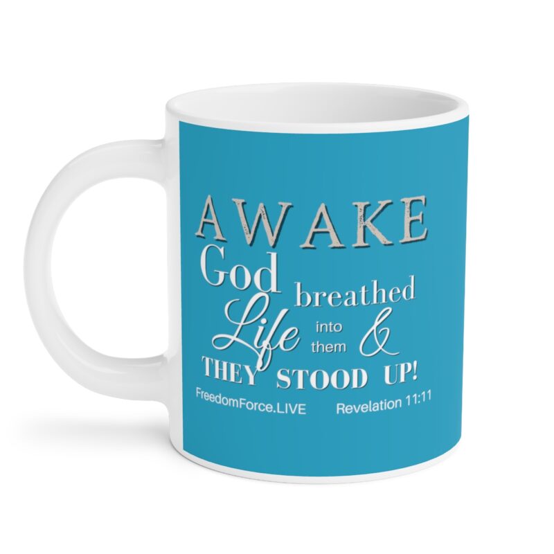 Awake Mug with Cross - Turquoise - Ceramic Mugs (11oz15oz20oz) - Image 11
