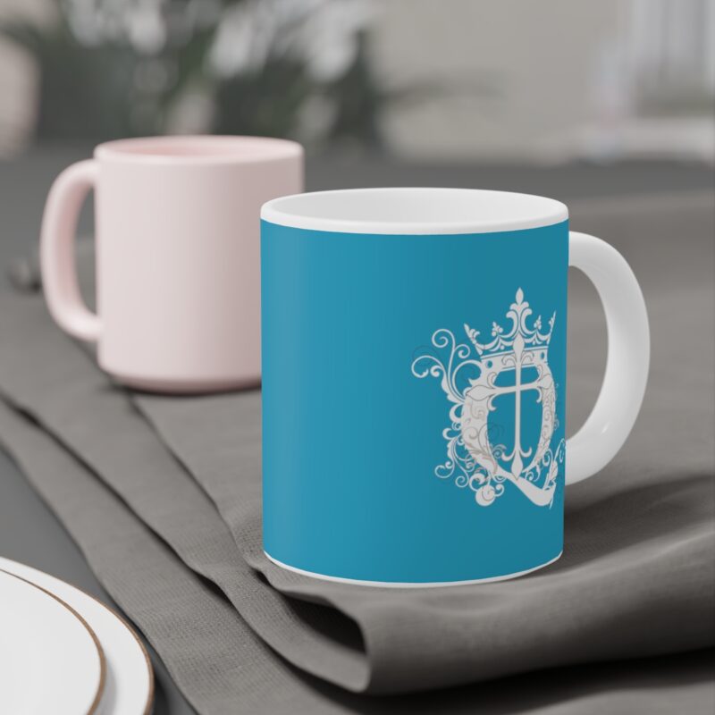 Awake Mug with Cross - Turquoise - Ceramic Mugs (11oz15oz20oz) - Image 13