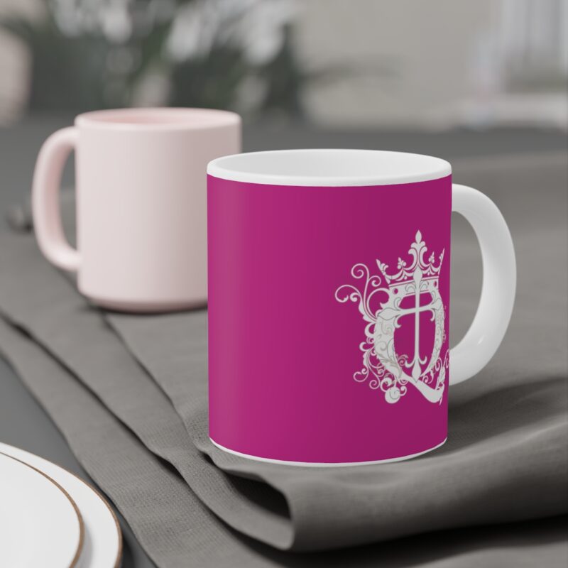Revelation 11:11 with Cross - Fuschia  - Ceramic Mugs (11oz15oz20oz) - Image 4