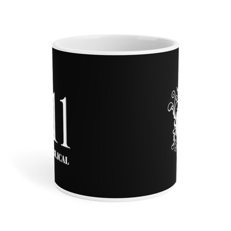 Revelation 11:11 with Cross - Black - Ceramic Mugs (11oz15oz20oz) - Image 10