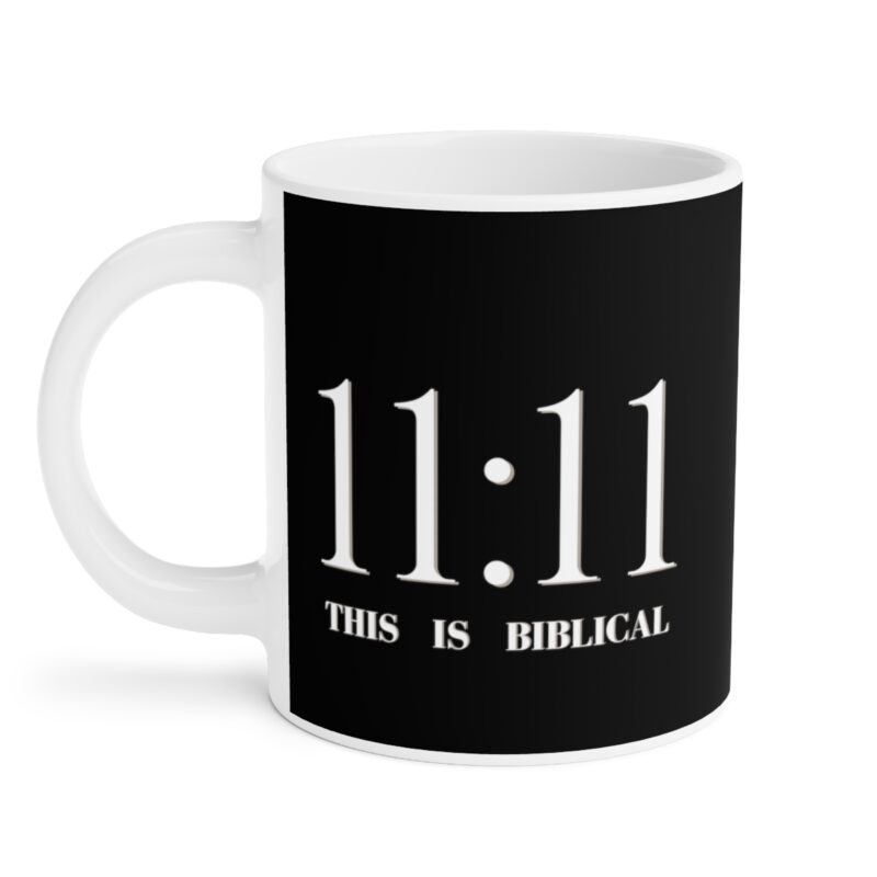 Revelation 11:11 with Cross - Black - Ceramic Mugs (11oz15oz20oz) - Image 11