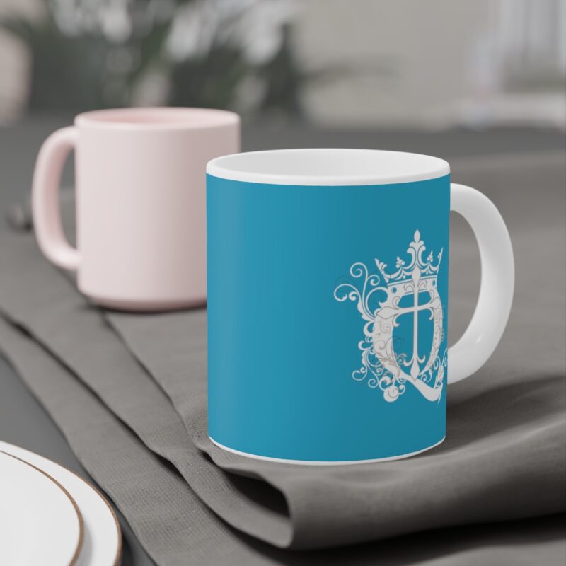 Revelation 11:11 with Cross - Turquoise - Ceramic Mugs (11oz15oz20oz) - Image 4