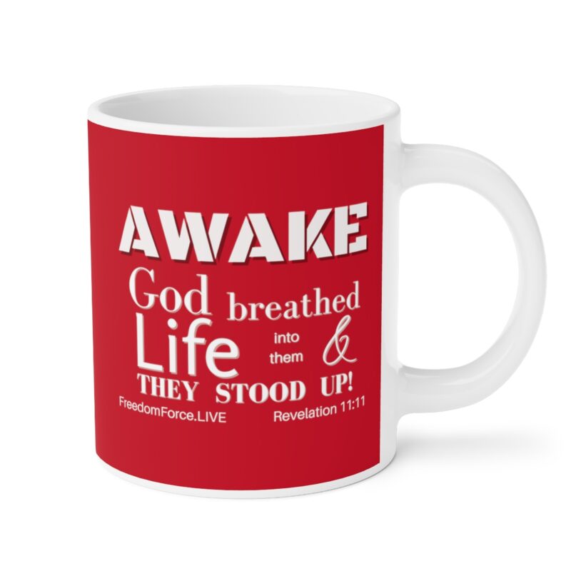 Awake 11:11 Mug with Cross - Red - Ceramic Mugs (11oz15oz20oz)